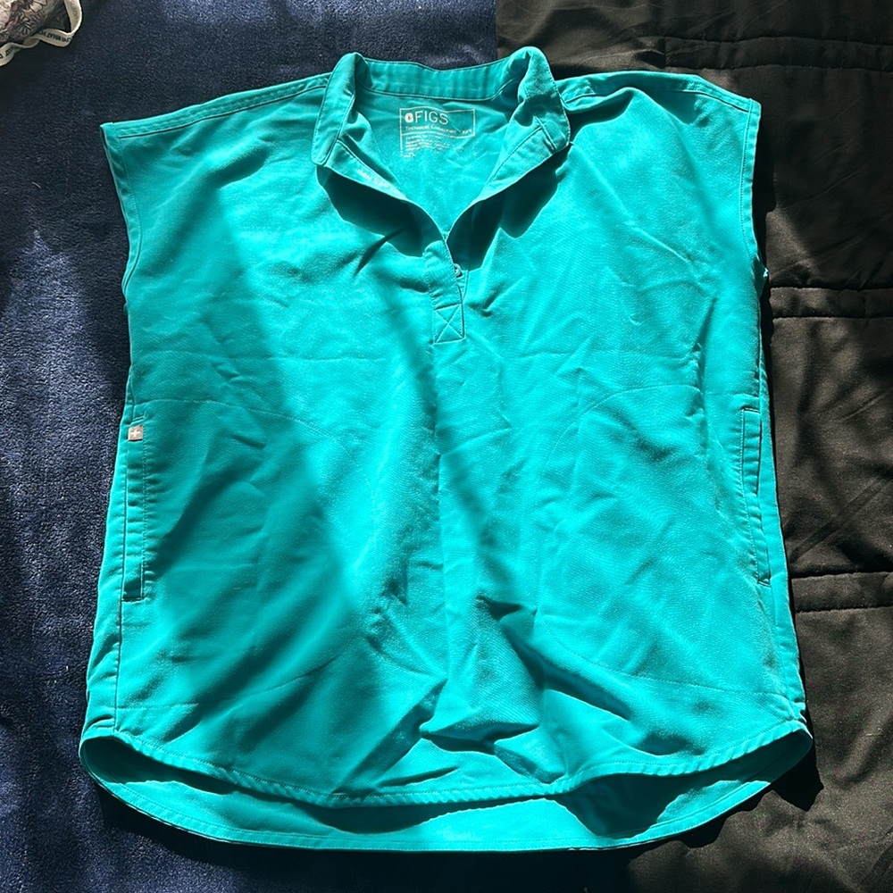 Figs Teal Rafaela Scrub Top